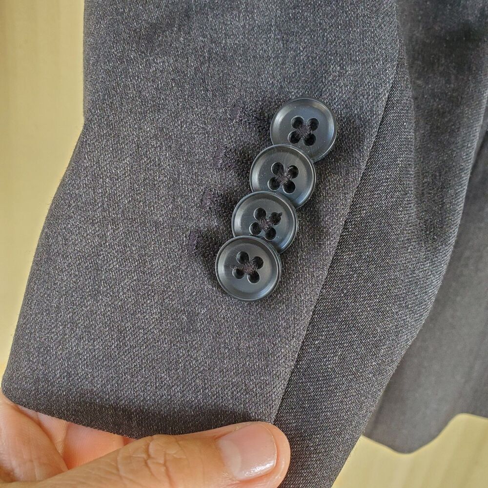 Banana Republic Charcoal Modern Slim Fit Blazer Jacket Size 38R - Picture 4 of 11